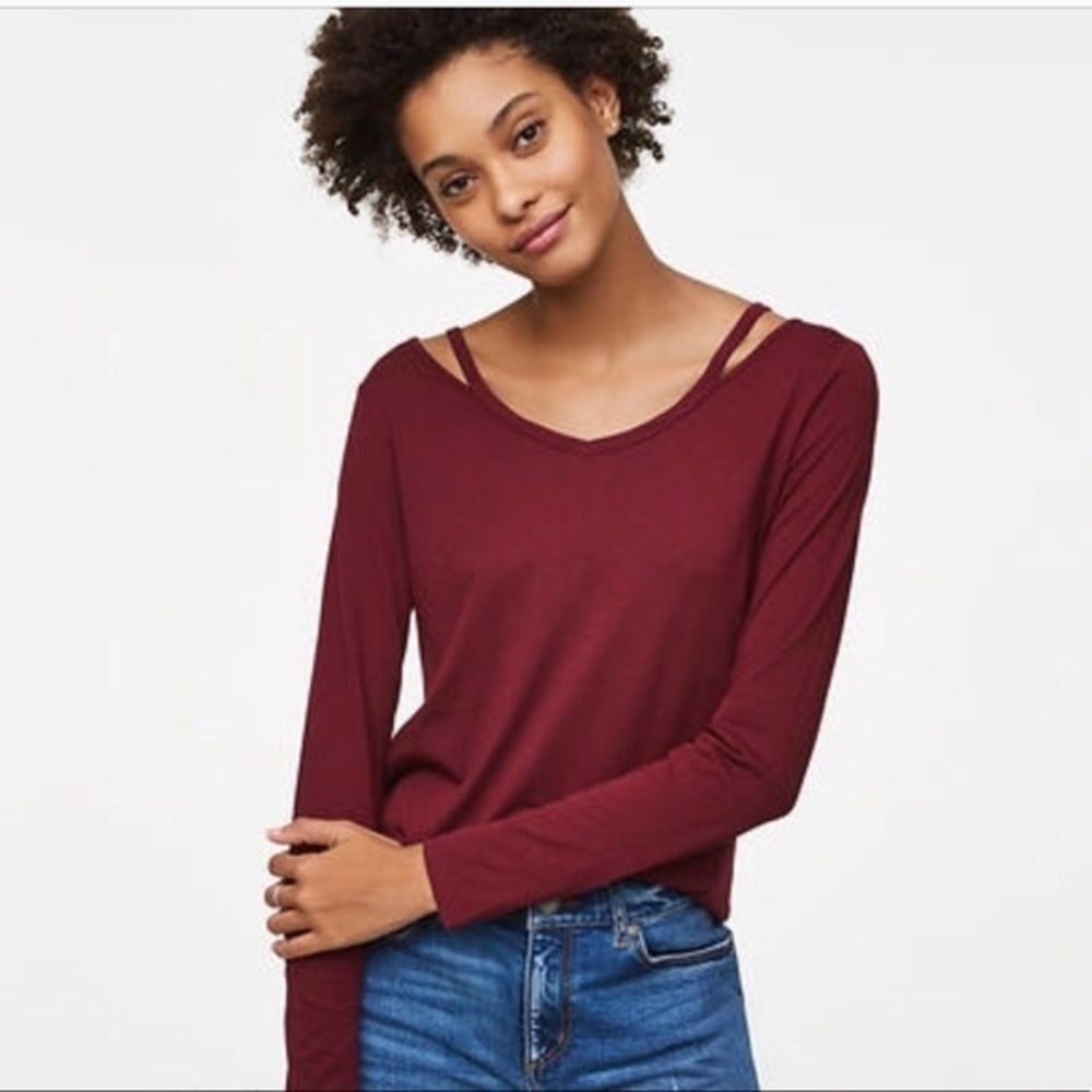 LOFT | Cutout V-Neck Tee